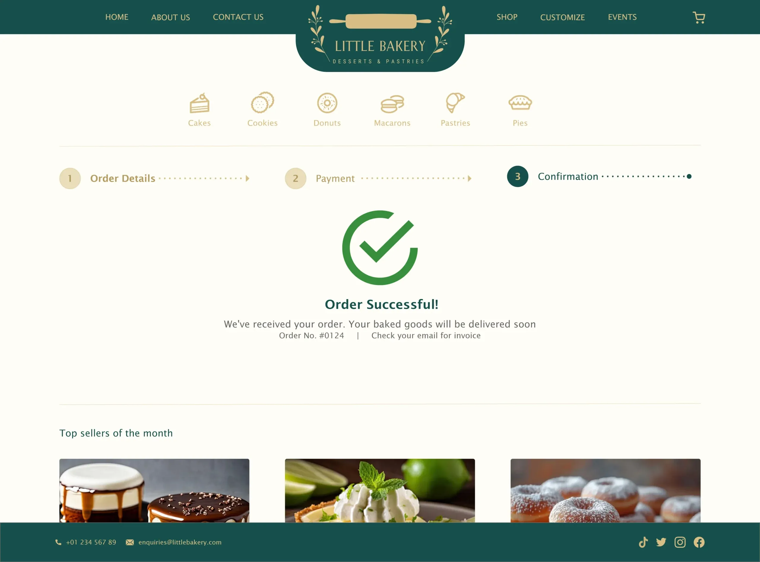 Order Details - Confirmation Page (Success) - Desktop