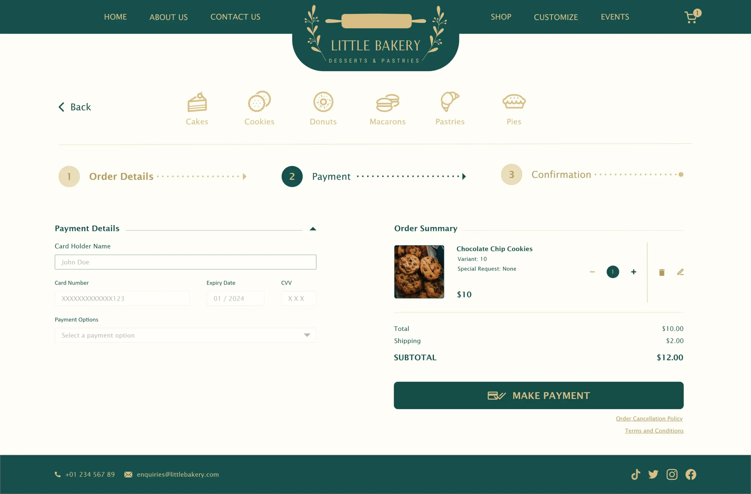 Order Details - Payment Page - Desktop