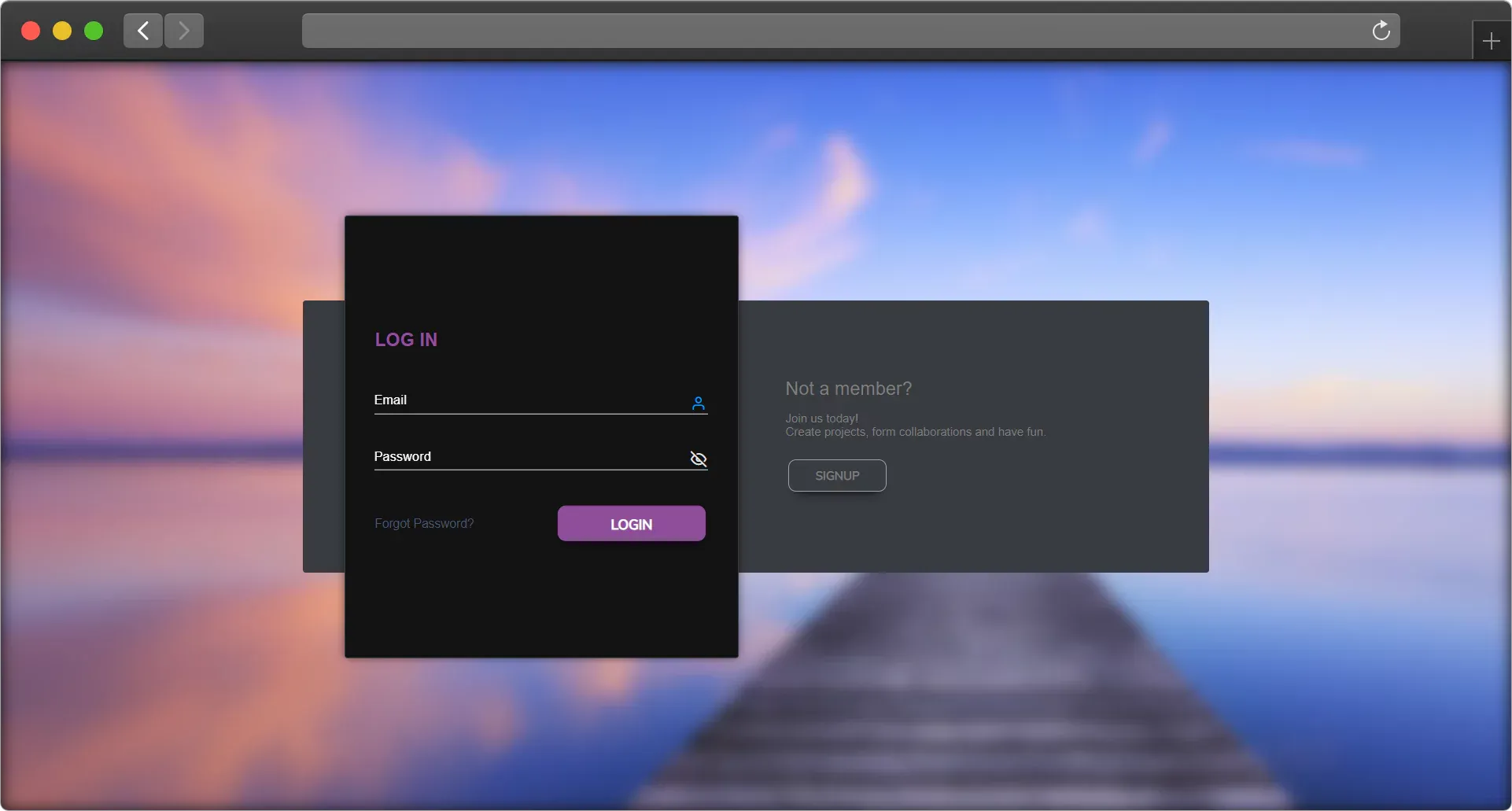 Landing and Login Page