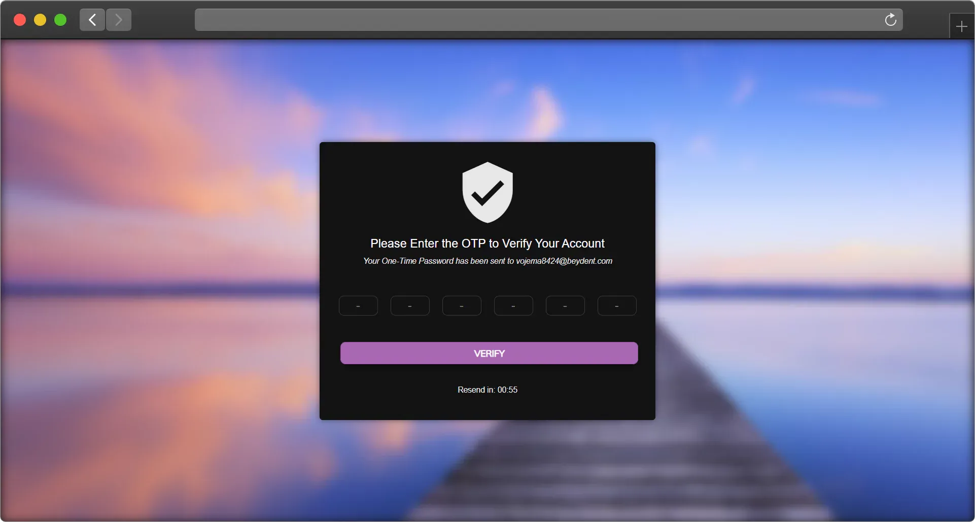 OTP Verification Page