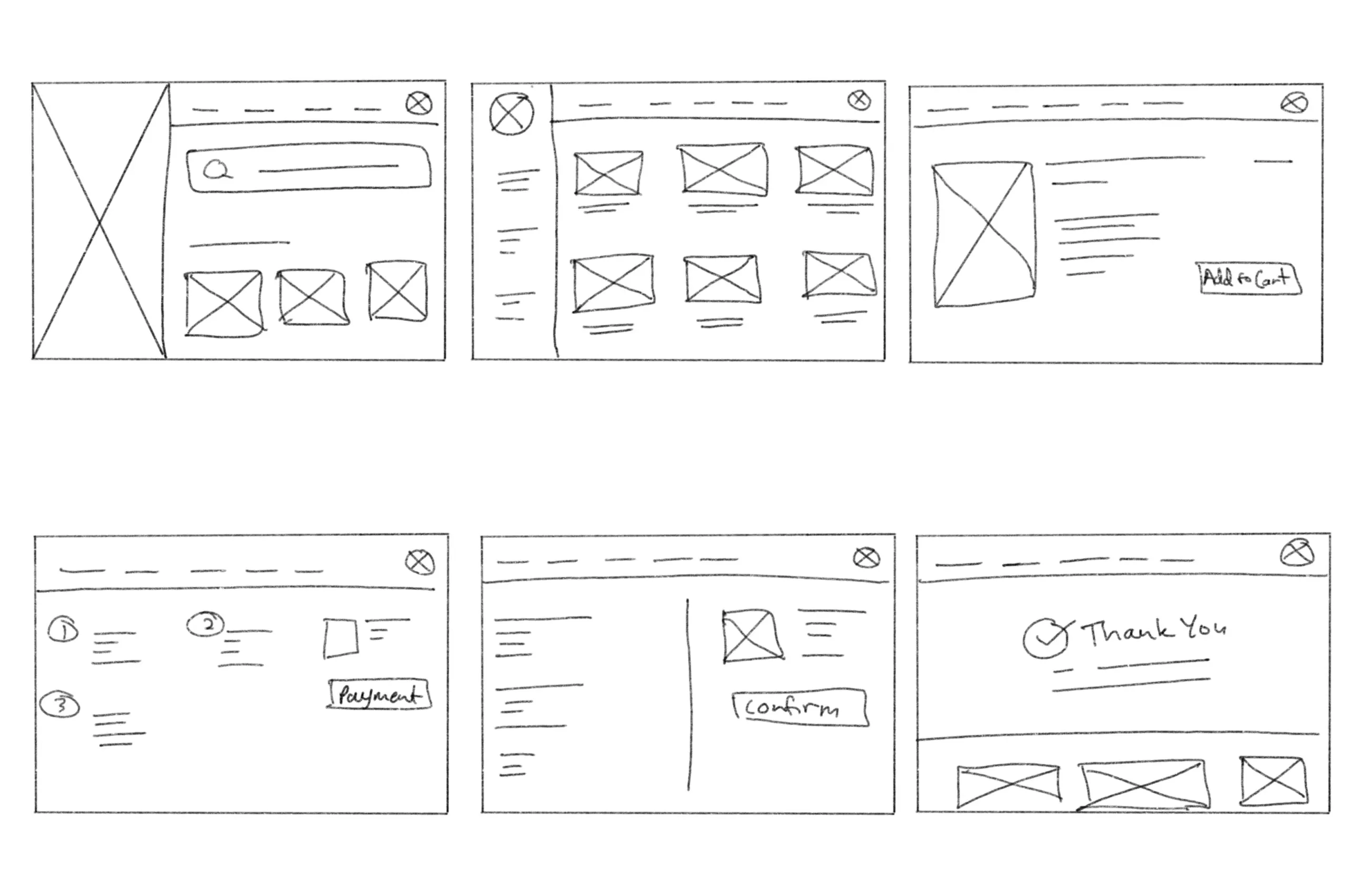 Paper Wireframes - Desktop