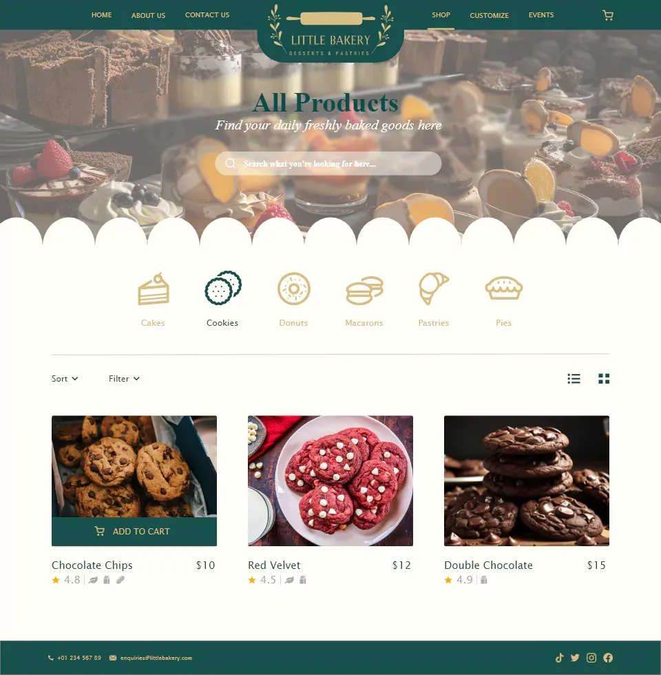 Products Page - Desktop