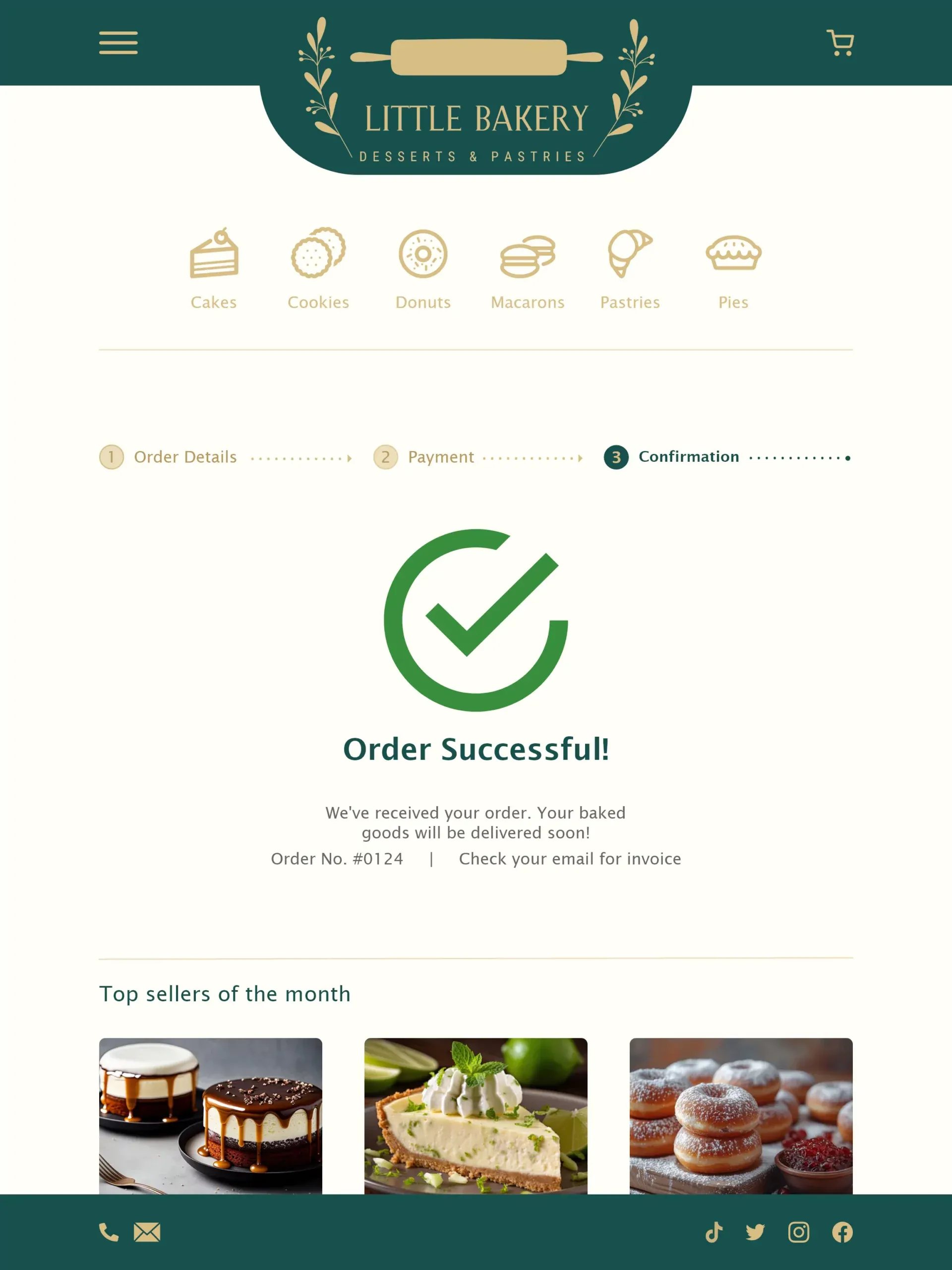 Order Details - Confirmation Page (Success) - Tablet