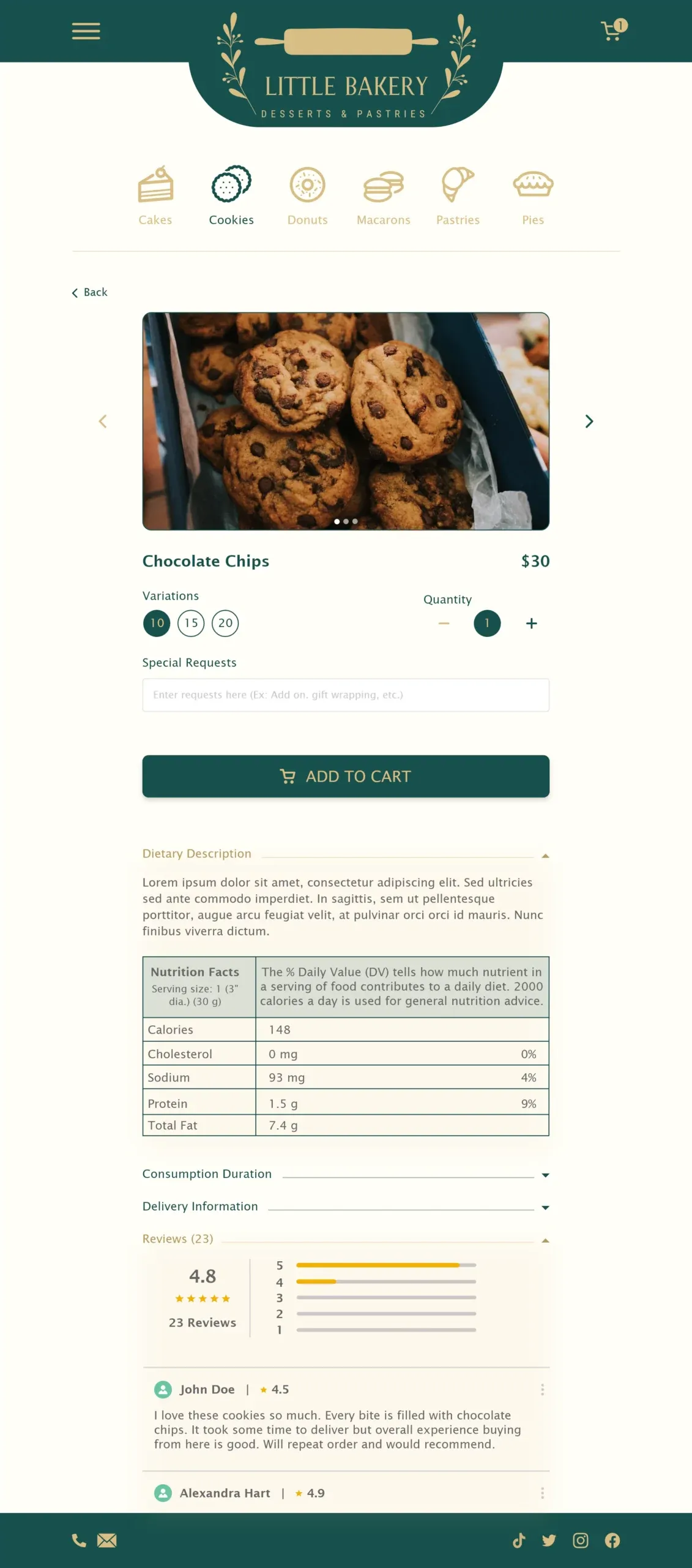 Product Page - Tablet
