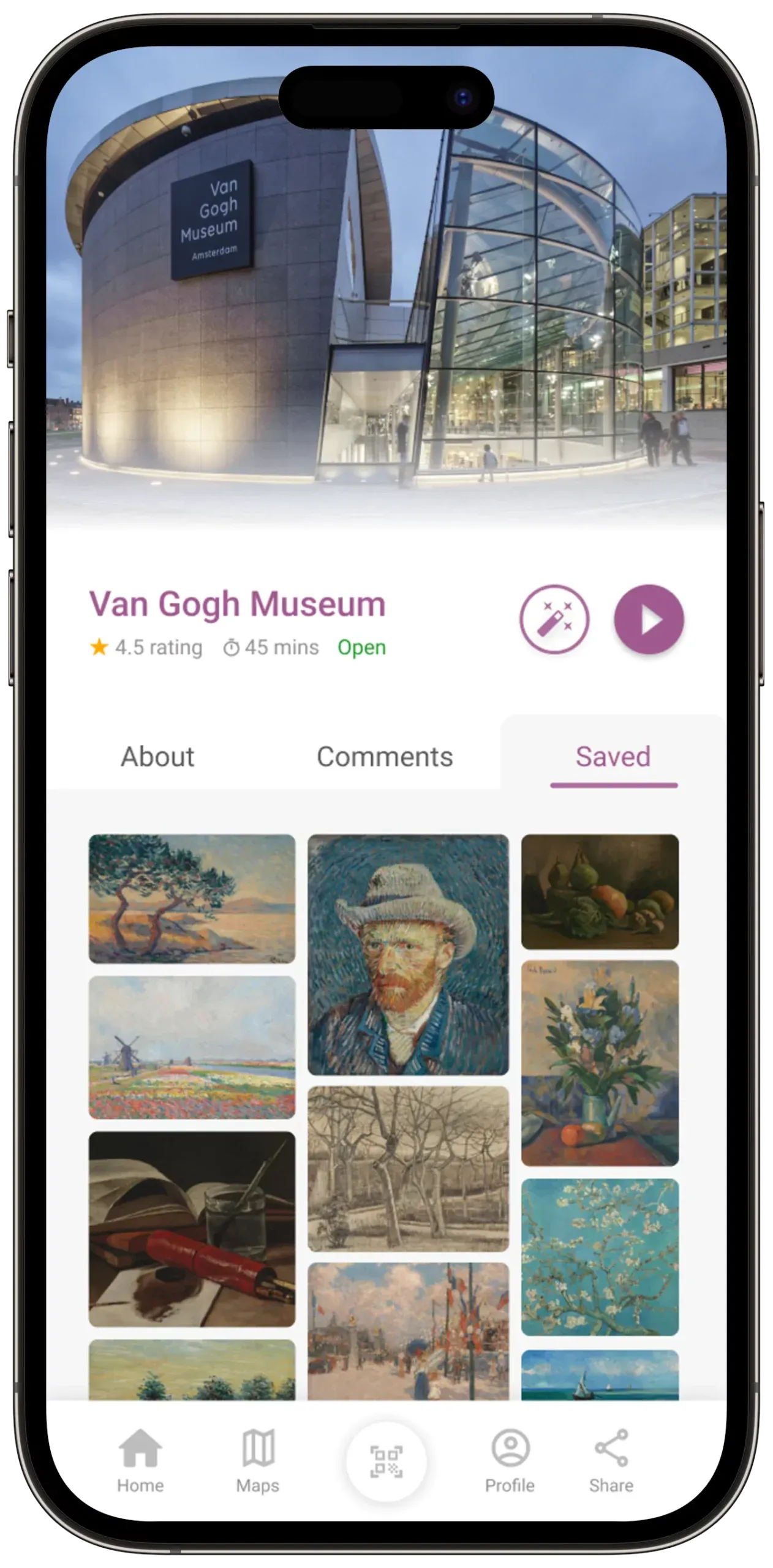 Tour - Saved Art Page