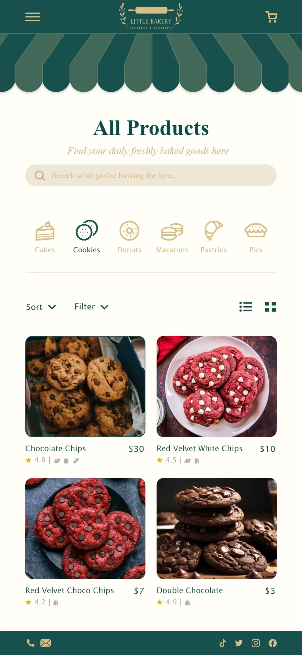 Products Page - Mobile