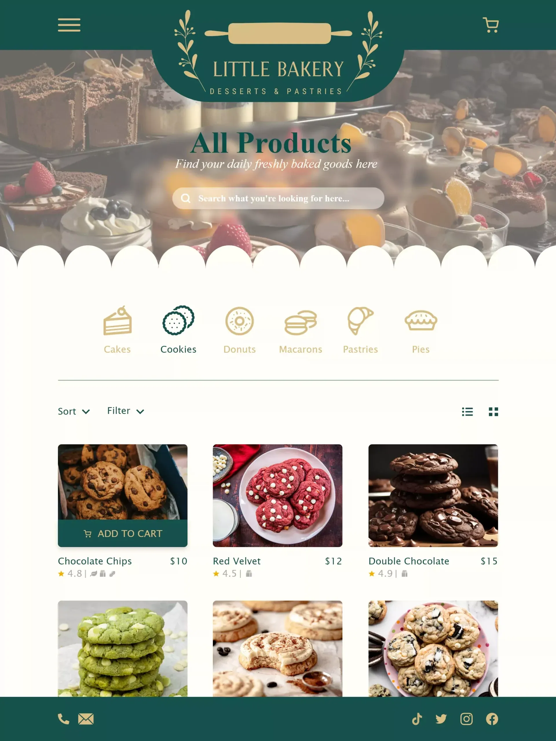 Products Page - Tablet