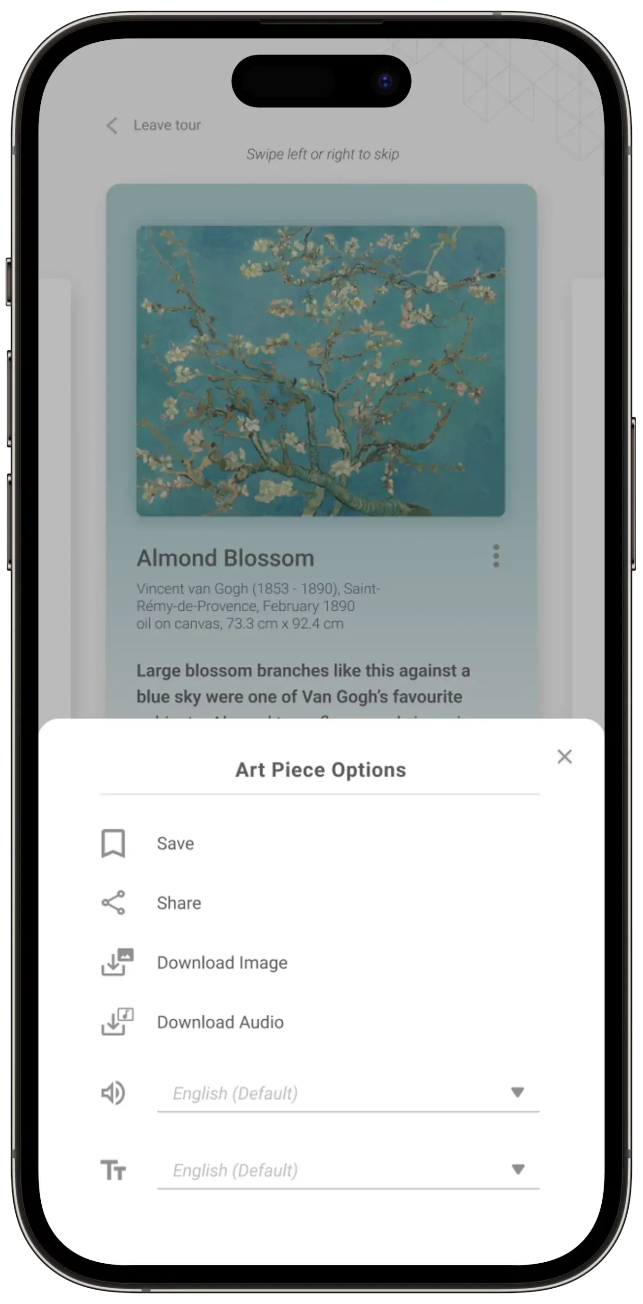 Tour - Content Page with Options